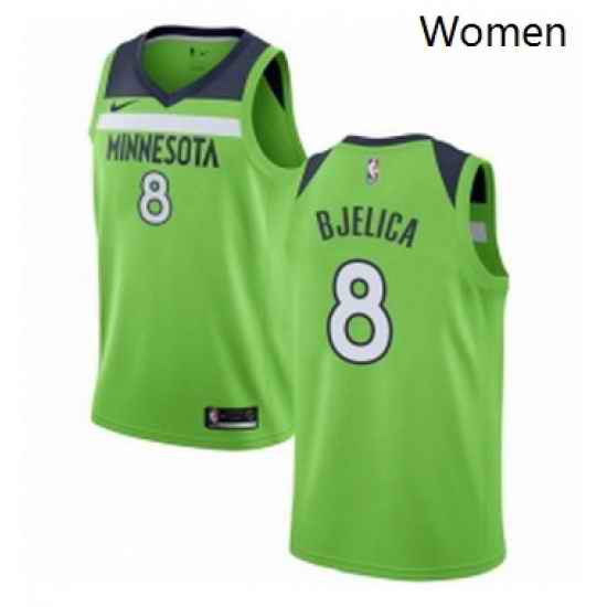 Womens Nike Minnesota Timberwolves 8 Nemanja Bjelica Authentic Green NBA Jersey Statement Edition